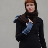 Bouclé Sleeves Merino Cashmere - Petrol