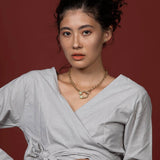 Wrap Top Organic Cotton - Grey