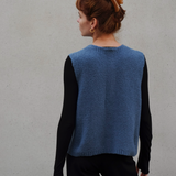 Bouclé Vest Merino Cashmere -  Petrol