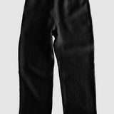 Straight Trousers Linen - Black