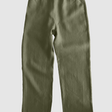 Straight Trousers Linen - Olive