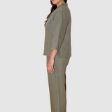 Straight Trousers Linen - Olive