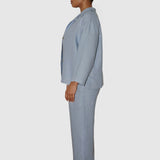 Straight Trousers Linen - Pale Blue