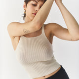 Top Ribbed Merino - Ivory