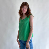 Vintage Silk Top Green No. 6