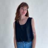 Vintage Silk Top Black No. 9