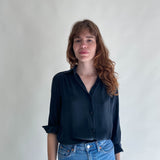 Vintage Silk Shirt Black No. 5