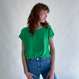 Vintage Silk T-Shirt Green No. 3